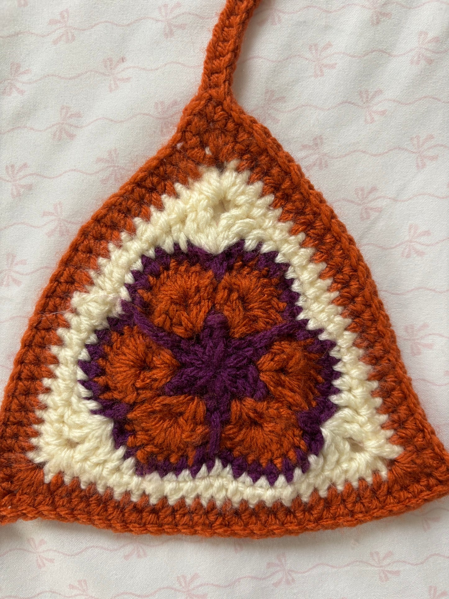 Orange and Purple Crochet Flower Bikini