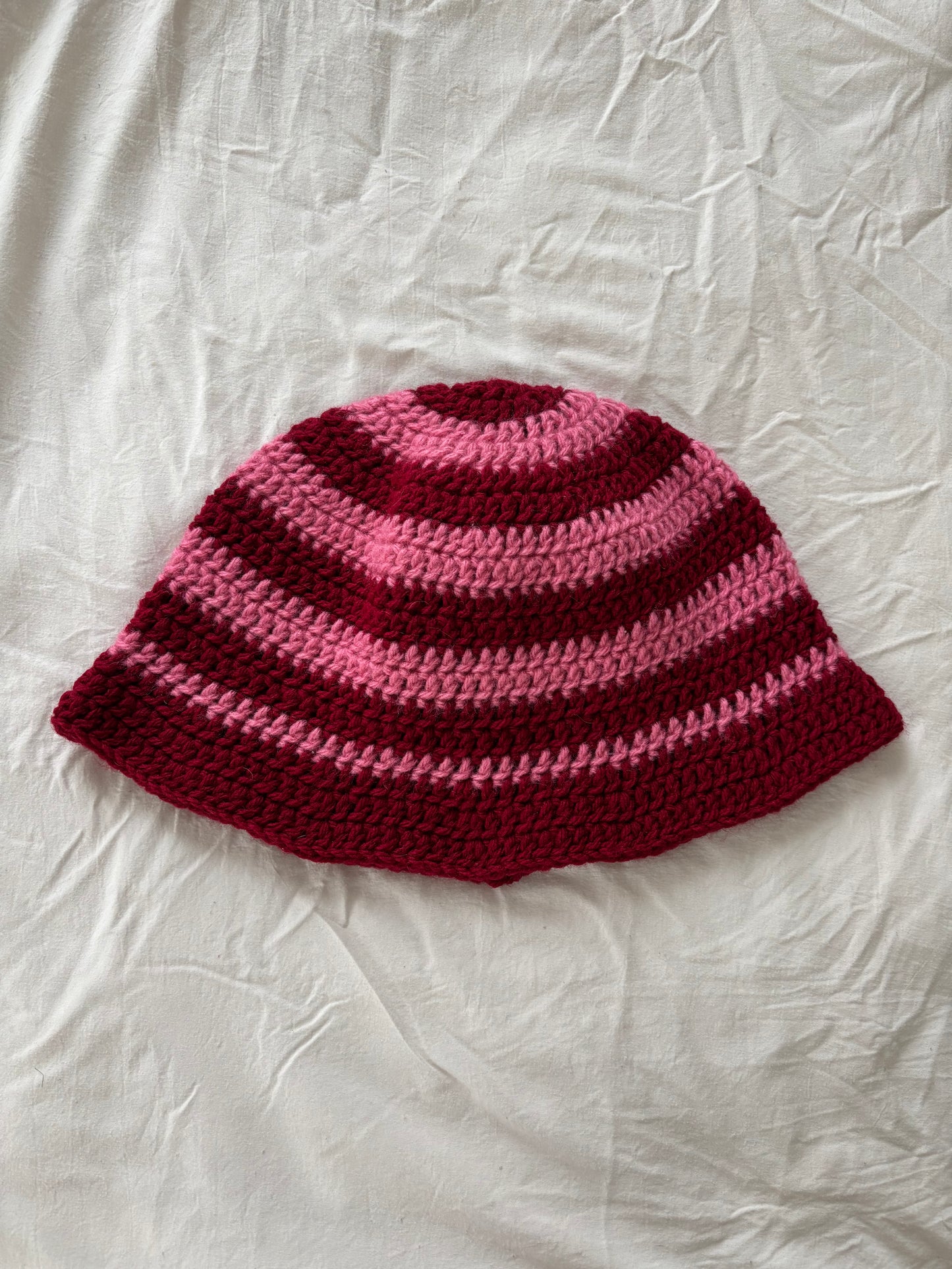 Crochet Pink Berry Bucket Hat