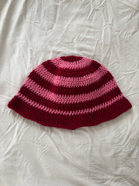 Crochet Pink Berry Bucket Hat