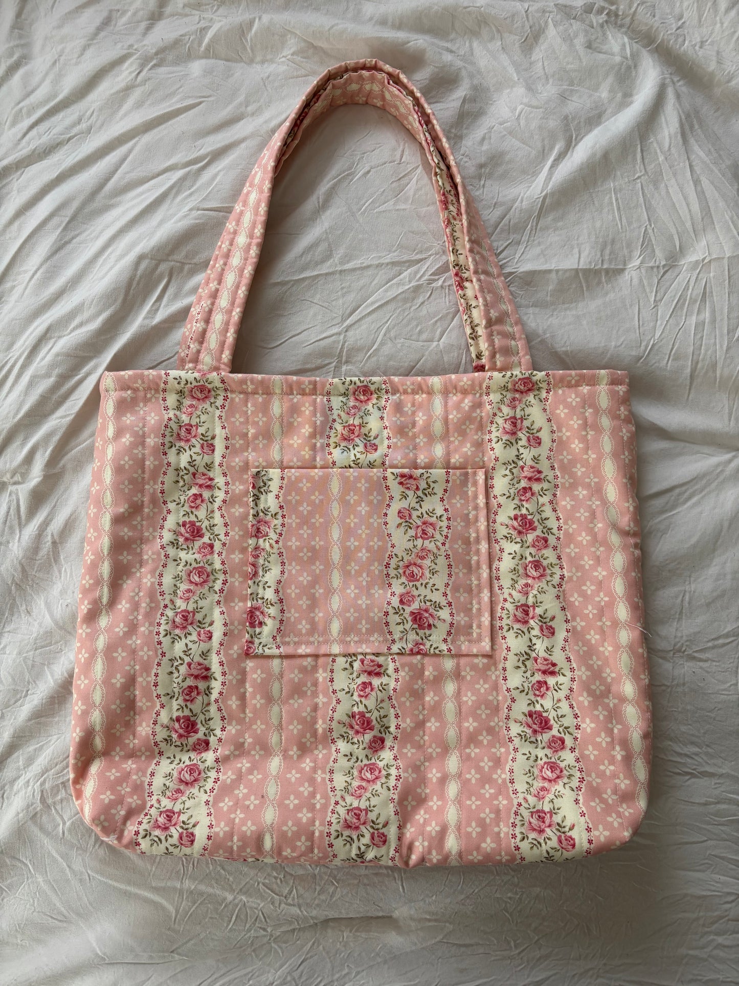 Vintage Pink Quilted Tote